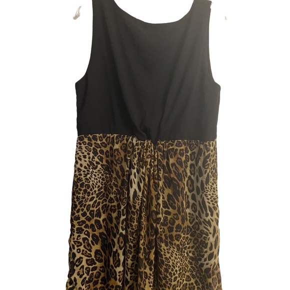 Club L sleeveless black cheetah print womens plus dress 1x scoop neck Black 18 - Picture 1 of 10